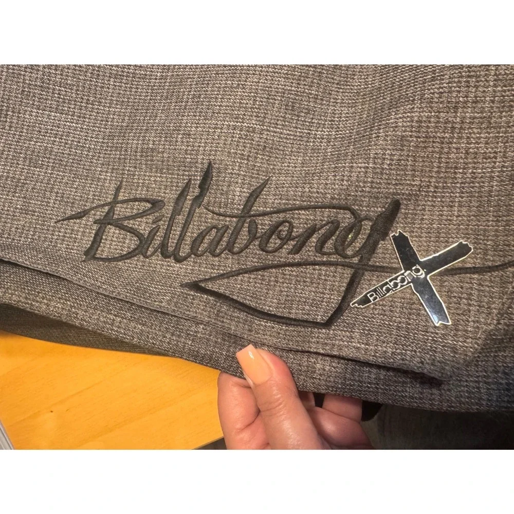 Billabong Mens Messenger Bag Grey Heathered Crossbody Laptop Satchel Embroidered
